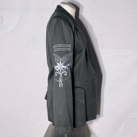 ADINA Grey Green Embroidered Blazer M - Picture 5 of 14